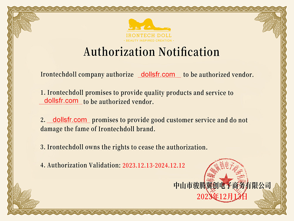 Certificat Irontech Doll